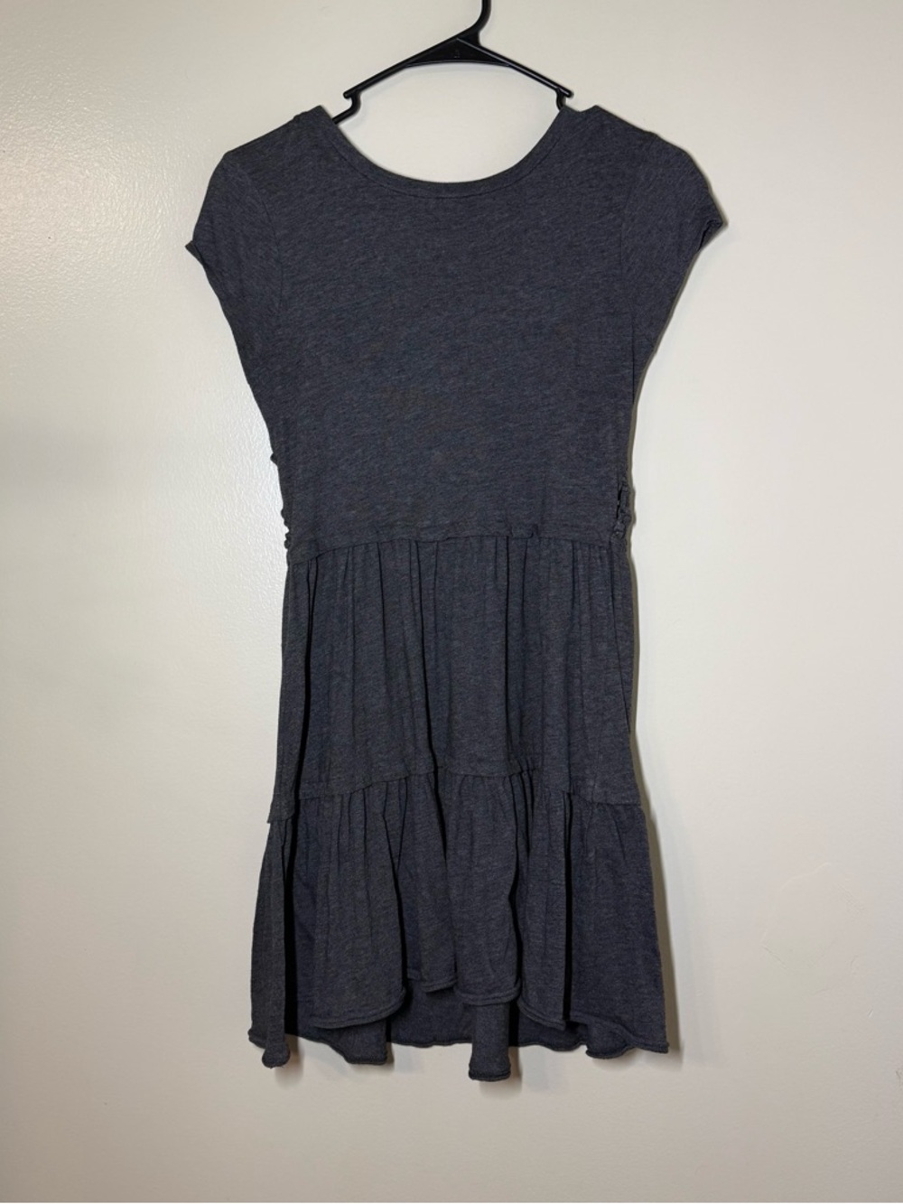 Billabong Charcoal Gray Tiered Midi Dress with Crochet Back